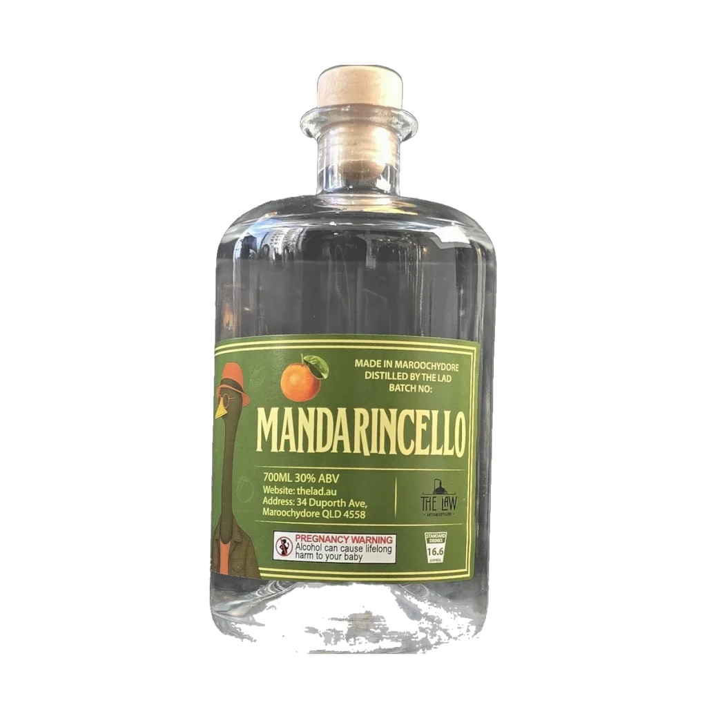 Bottle of Mandarincello from The Law Artisan Distillery, Maroochydore